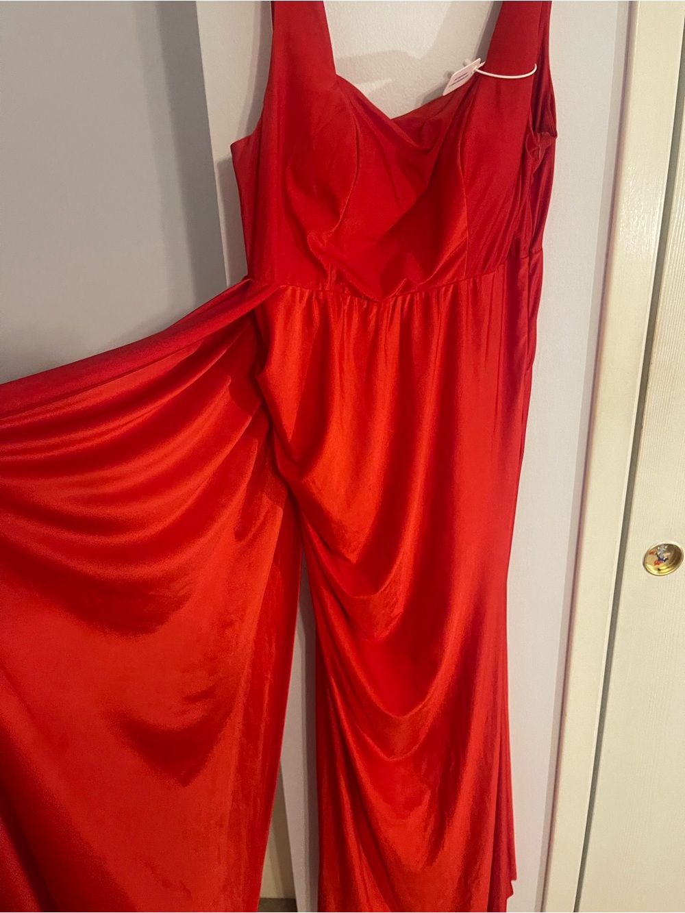SHEIN Red Square-Neck Maxi Evening Dress - Picture 4 of 6